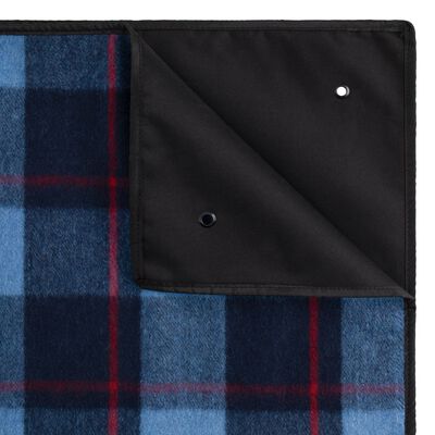 Classic Wool Picnic Blanket Plaid Sky Blue, , large