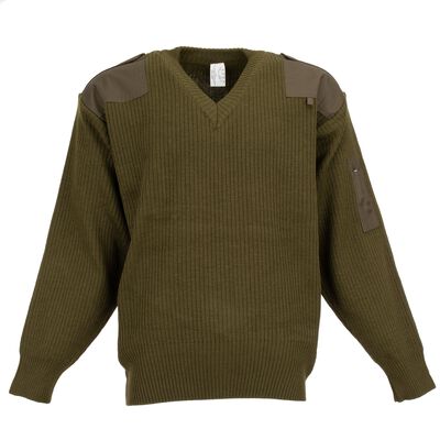 Italian Commando Sweater OD V-Neck | New