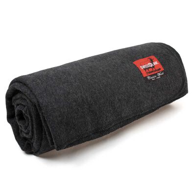 Charcoal Grey Classic Wool Blanket, Swiss Link